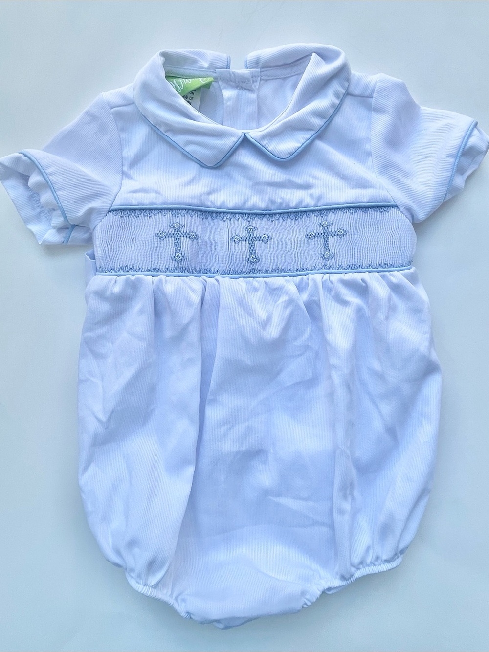 Classic Whimsy Smocked Cross Bubble — Baby Boy 12 Months Formal